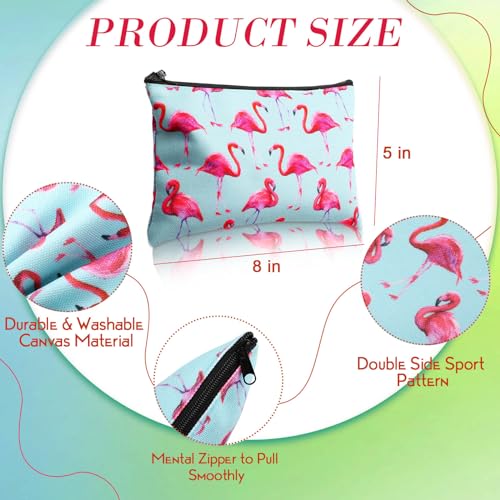 Eccliy 20 Pcs Summer Makeup Bag Cosmetic Bag Canvas Gifts Summer Themed Accessories for Girls Toiletry Pouch with Zipper for Women Party Shopping Home Travel, 8 x 5 Inch - size: 8 x 5 Inch, style: Summer