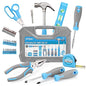 Hi-Spec Tool Set, Blue Household Starter Set with Tool Box, Car ToolKit, Tools for Home Office Dorm Room Essentials, Easy to Carry and Store - color: Blue