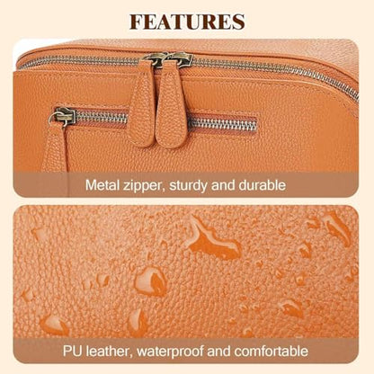 Travel Makeup Bag Cosmetic Pouch Water Resistant Travel Bag for Cosmetics, Brushes, Skincare, Toiletries, Makeup Storage (brown) - color: Upgraded brown