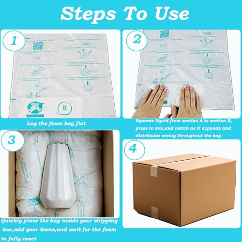 Foam Bag For Shipping, 10pcs Quick Expanding Foam Packaging Bags for Packing, Mailing and Shipping Solutions(14x16inch)
