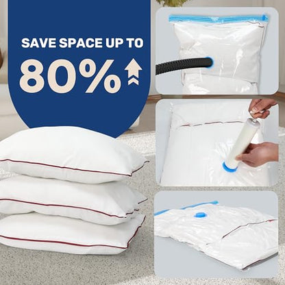 Simple Deluxe 25 Pack Space Saver Bags, Vacuum Storage Bags, Space Saver Bags for Comforters, Blankets, Bedding, Pillows and Clothes, Hand Pump Included(5 Jumbo/5 Large/5 Medium/5 Small/5 Roll M) - size: 25 Combo