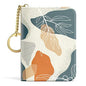 Aiawoxc Credit Card Holder, Small RFID Wallet Slim Leather Card Organizer Case with Zipper and Keychain, Abstract Boho Leaves - color: B-Desert Leaf, size: Keychain