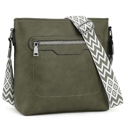 TANTOMI Crossbody Bags for Women Casual Crossbody Purses for Women Travel Shoulder Bag Handbags with Adjustable Strap - color: Dark Green