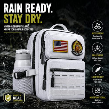 9L Mini Tactical Backpack for Men Women,Small Military Tactical Backpack for Gym,Hiking,Camping,Cycling (White) - color: Upgrade White
