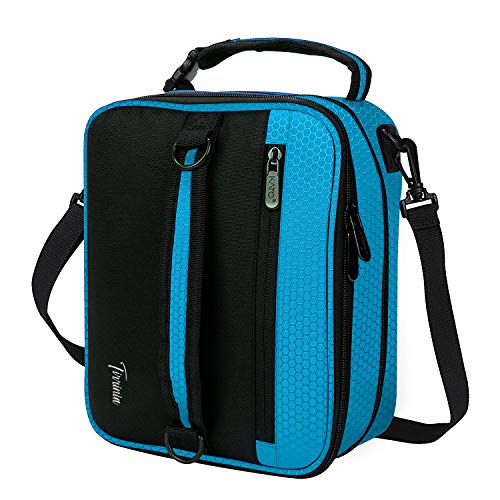 Tirrinia Expandable Insulated Lunch Bag for Men Women – Leakproof Reusable Cooler LunchBox for Kids & Adults with Shoulder Strap, Perfect for Work, School, Office, Travel,Blue - color: Blue