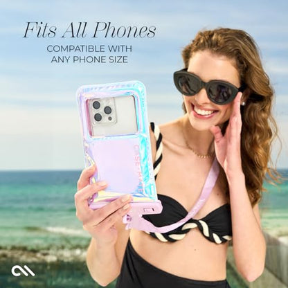 Case-Mate Soap Bubble IP68 Waterproof Phone Pouch - Floating Waterproof Phone Case w/Crossbody Lanyard - Cruise Ship Travel Essentials - Compatible w/All Devices - Touchscreen Friendly - Iridescent - color: Iridescent