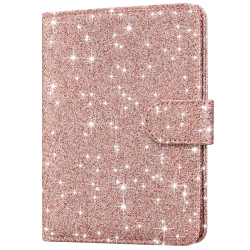 HOTCOOL Passport Holder Travel Essentials Airplane & Cruise Essentials Ship Leather Wallet Cover Case RFID Blocking Women & Men Vacation Travel Accessories Gifts Deals, Glitter - Rose Gold - color: B Glitter Rose