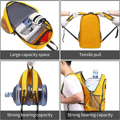 FENGDONG 35L Lightweight Foldable Waterproof Packable Travel Small Hiking Backpack Daypack for men women - color: A10-yellow