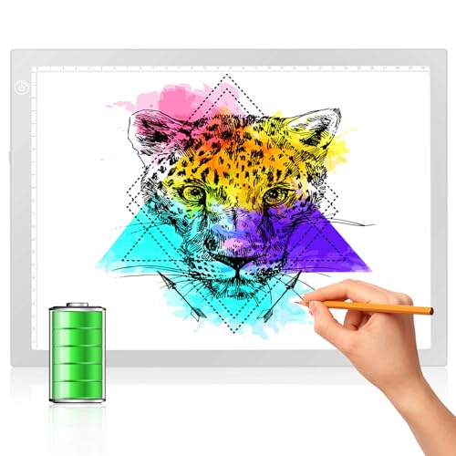 LitEnergy Rechargeable Light Board Battery Powered Light Box, Ultra-Thin Adjustable Artcraft LED Tracing Table Light Pad for Drawing, Diamond Art Painting, Sketching, Animation, Stenciling (Silver) - color: SILVER, size: 04 - 10x15inch rechargeable
