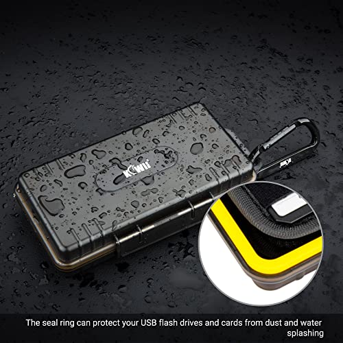 Durable USB Flash Drive Case, Thumb Drive Organizer for 12 USB A/USB C Jump Drive, 24 Memory Card SD SDHC SDXC CFexpress Type A Card Case Holder, Water-Resistant and Shockproof - color: For 12 USB Flash Drives