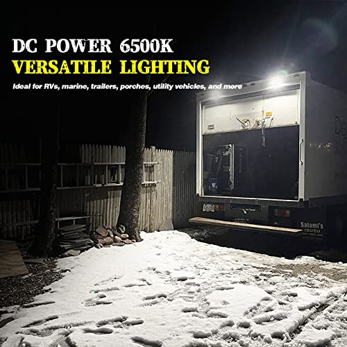 Chelhead RV Porch Light White Aluminum Base 12V DC RV Exterior Led Lighting Outside Lights Compatible with RV Camper Trailers Porches Towing 5th Wheels Utility Vehicles Boat - color: White Light-White Housing