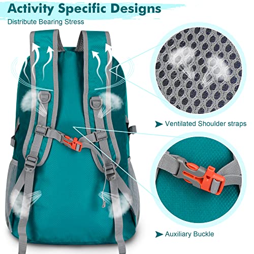 ZOMAKE Lightweight Packable Backpack 30L, Foldable Hiking Backpacks Water Resistant Compact Folding Daypack for Travel(Lake Green) - color: Lake Green