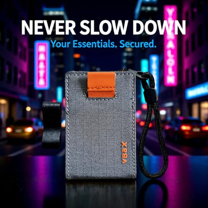 RFID Minimalist Slim Wallet for Men and Women, Holds Up to 12 Cards, Cash, Key Thin and Lightweight Credit Card Holder (Grey Microfiber – Ember Edition) - color: Grey Microfiber – Ember Edition