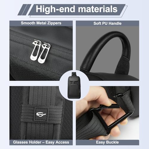 hk Sling Bag for Man, Waterproof Utility Crossbody Bag with Anti-theft Pocket for Men - color: Black