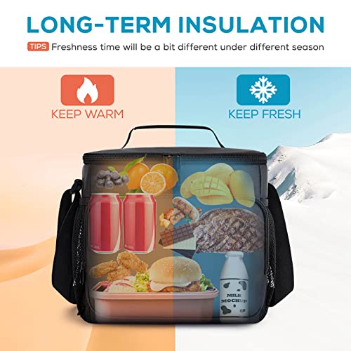 TOURIT Large Lunch Bag 14L Insulated Lunch Box Lunch Cooler for Men Women Work, Black - color: Y-Black