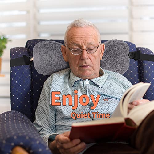 Recliner Headrest Pillow, Head Pillow for Sofa, Recliner Neck Pillow, Bone Couch Neck Pillow for Pain Relieve(Grey) - color: Grey