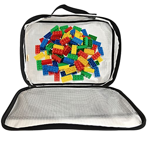 4PC Large Mesh Storage Bag for Board Games, Puzzles, Toys, Supplies, Zippered Bags for Organization Compatible with Legos and Doll Storage (4pc Mesh Bags)