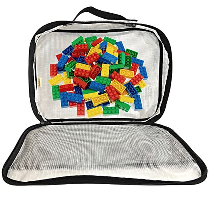4PC Large Mesh Storage Bag for Board Games, Puzzles, Toys, Supplies, Zippered Bags for Organization Compatible with Legos and Doll Storage (4pc Mesh Bags)