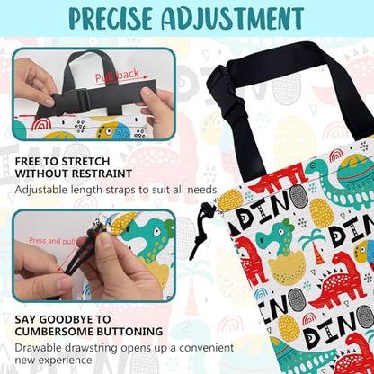 Car Trash Bag Dinosaur with Abstrct Palms and Eggs Leak-Proof Waterproof Car Garbage Bag with Drawstring Foldable Canvas Trash Bin with Adjustable Buckle for Car Accessories, Travelling, Camping - color: Dinosaur with Abstrct Palms and Eggs