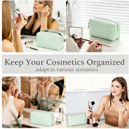 2pcs Makeup Bag Travel Toiletry Bag for Women Lightweight Make Up Bag Purse Organizer Pouches Large Cosmetic Bag Small Makeup Pouch Medicine Bag Travel Essentials for Women Green - color: green