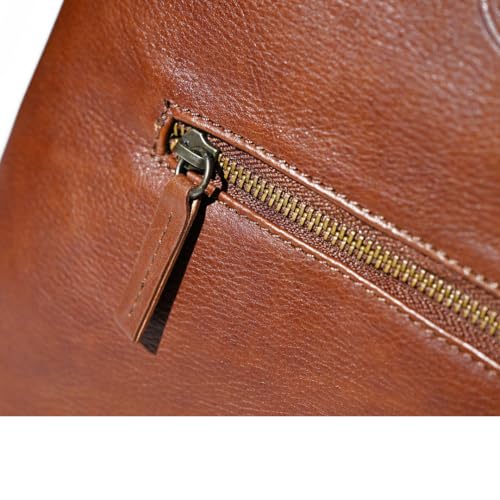 Premium Collection Genuine Leather Two-bottle Wine Tote | Luxury & Style Bag | Ideal Gift | Women and Men - color: Brown