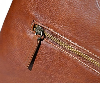 Premium Collection Genuine Leather Two-bottle Wine Tote | Luxury & Style Bag | Ideal Gift | Women and Men - color: Brown