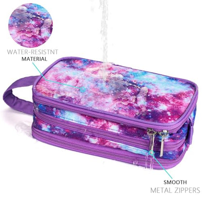 Galaxy-Purple Travel Toiletry Bag, Waterproof Hanging Wash Bag Toiletries for Girls, Kid - color: Galaxy-Purple