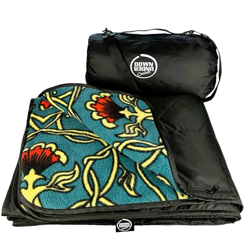 DOWN UNDER OUTDOORS Large Waterproof Windproof Extra Thick 350 GSM Quilted Fleece, or Sherpa Stadium Blanket - color: Promise