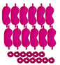 24Pcs Satin Eye Mask Silk Sleep Masks Silky Eyes Cover Blackout Blindfold Eyeshade Scrunchies Hair Ties Travel Wedding Gift - color: Hot Pink