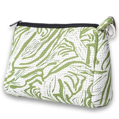 POPUPS Large Makeup Bag with Zipper - Waterproof Neoprene Cosmetic Bag 7.7 x 10.75 x 5 inches - color: Print Serengeti Green