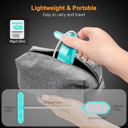 Gritin Rechargeable Book Light for Reading in Bed with 19 LED &Memory Function-Eye Caring 3 Color Temperatures,5 Brightness Levels,90 Hrs Runtime Flexible Goose Neck Clip on Light-Blue - color: Blue
