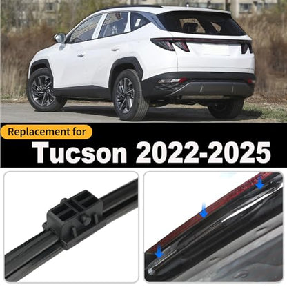 Rear Wiper Blade Assembly, Back Windshield Wiper Blades Replacement for Hyundai Tucson 2022-2026, Rear Wiper Blade and Arm Set for 2022 2023 2024 2025 2026 - size: For Hyundai Tucson 2022-2025