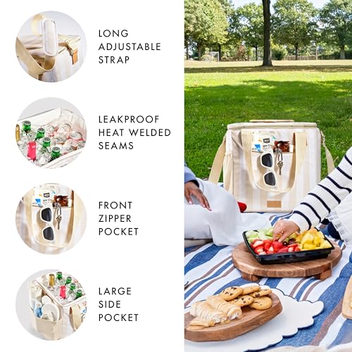 Fit & Fresh, 24-Can Soft Cooler Bag Insulated Leak-Resistant, Portable Soft Cooler, Large Cooler, Soft Sided Cooler Bag, Travel Cooler, Pina Colada - color: Pina Colada