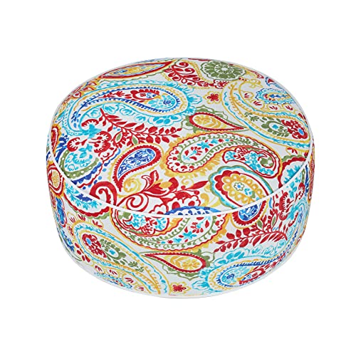 Inflatable Outdoor Ottoman,20"x9" Portable Patio Pouf,Water Resistant,Fade-Resistant,Round Blow Up Footrest Stools for Home Garden Camping Travel(Phoenix) - color: Phoenix