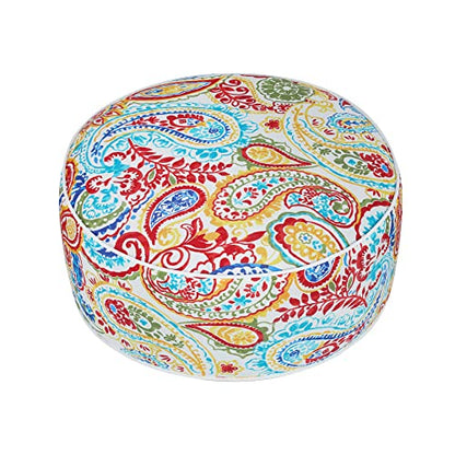 Inflatable Outdoor Ottoman,20"x9" Portable Patio Pouf,Water Resistant,Fade-Resistant,Round Blow Up Footrest Stools for Home Garden Camping Travel(Phoenix) - color: Phoenix