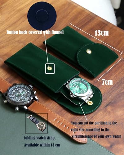 6PCS Watch Pouch: Portable Velvet Travel Case for Men & Women, Soft Watch Bag Storage - 2 Green, 2 Black, 2 Gray - color: 2 Green & 2 Black & 2 Gray