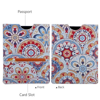 XEYOU Passport Holder Cover - Ultra Slim Premium Vegan Leather Travel Wallet Case Cover - color: Orange Bohemia
