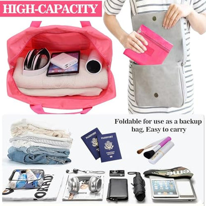 Travel Duffel Bag Lightweight Foldable Travel Bag for Women and Men Waterproof Tote Carry On Luggage Bag Weekender Overnight Bag (Blue+Green+Red+Black) - color: 4PCS