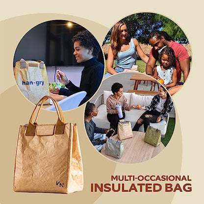 VonNova Women’s Insulated Lunch Bag with Premium 4mm Cooler Insulation, Cute Large 7L Lunch Tote for Office, Durable Small Lunch Box for Women, Stylish Lunchbox for Adults, Teens, Nurses, Teachers - color: Classic Brown