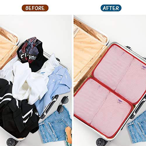 Packing Cubes Set, 2 Pcs Packing Organizers Set for Suitcases (Watermelon red) - color: Watermelon red