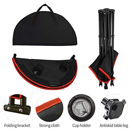 Camping Table Portable Folding Camping Side Table for Outdoor Picnic, Beach, Games, Camp, & Patio Tables Folding with 4 Cup Holders & Carry Case for Travel & Storage, Premium 600D Canvas& Steel Frame | 600D Canvas with Carry Case for Travel & Storage, For