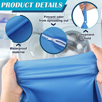 Shappy 2 Pack Large Travel Laundry Bags, Large Wet Dry Waterproof Dirty Clothes Bag for Suitcase, Swimsuit Beach Gym College Dorm Wet Bag(Solid Gray Blue) - style: Solid Gray Blue