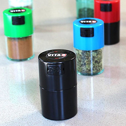 Vitavac - 5g to 20 grams Vacuum Sealed Container - Black - color: Black