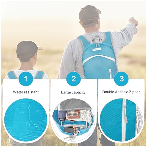 35L Foldable Waterproof Backpack For Outdoor Sports Travel Inside Wet Clothes Compartment Packable For Multiple - color: 1sky Blue
