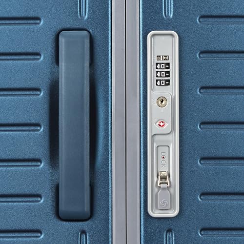 Framelock Max 29" Large Checked Hardshell Zipperless Luggage - Highly Secure Integrated Eazylock™ Mechanism - RightHeight™ Adjustable Handle - 360° Spinner Wheels - Airline Approved - Emerald Teal - color: Blue, size: Large Spinner