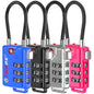 TSA Approved Cable Luggage Locks, Re-settable Combination with Alloy Body - color: 4 Colors Cable 4 Pack