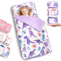 Primlect Thickened Toddler Nap Mat with Removable Pillow and Minky Blanket, Extra Large 55''x35'' Sleeping Bag, Washable, Roll up, Perfect for Daycare, Preschool, Kindergarten, Boys and Girls Dinosaur - color: purple