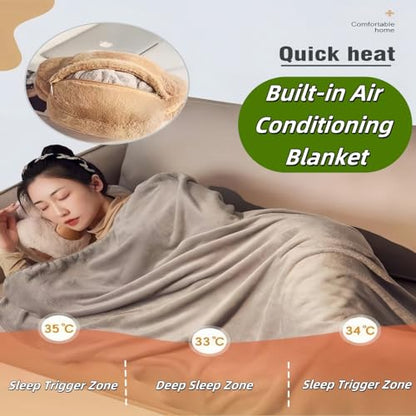 RYOLOY Cat Paw Warm Hand Pillow,with 66 * 35Inch Travel Blanket,2 in 1 Travel Pillow and Blanket Set,for Car Office Camping Essentials (Grey) - color: Grey