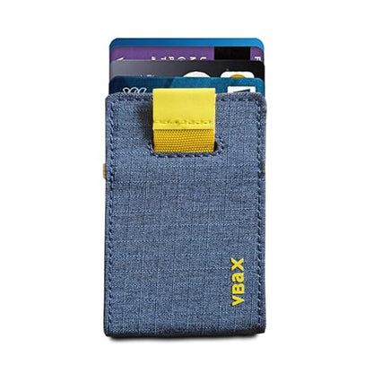 RFID Minimalist Slim Wallet for Men and Women, Holds Up to 12 Cards, Cash, Key Thin and Lightweight Credit Card Holder (Blue Microfiber – Solar Edition) - color: Blue Microfiber – Solar Edition