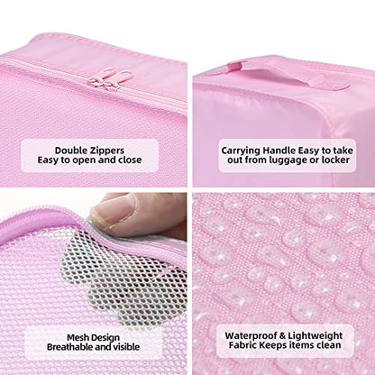 JJ POWER Travel Packing Cubes, Luggage Organizers with Shoe Bag - color: Pink